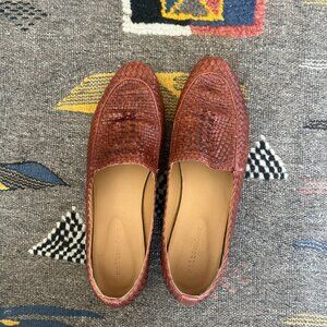 Salt + Umber Sorrento Woven Leather Loafers